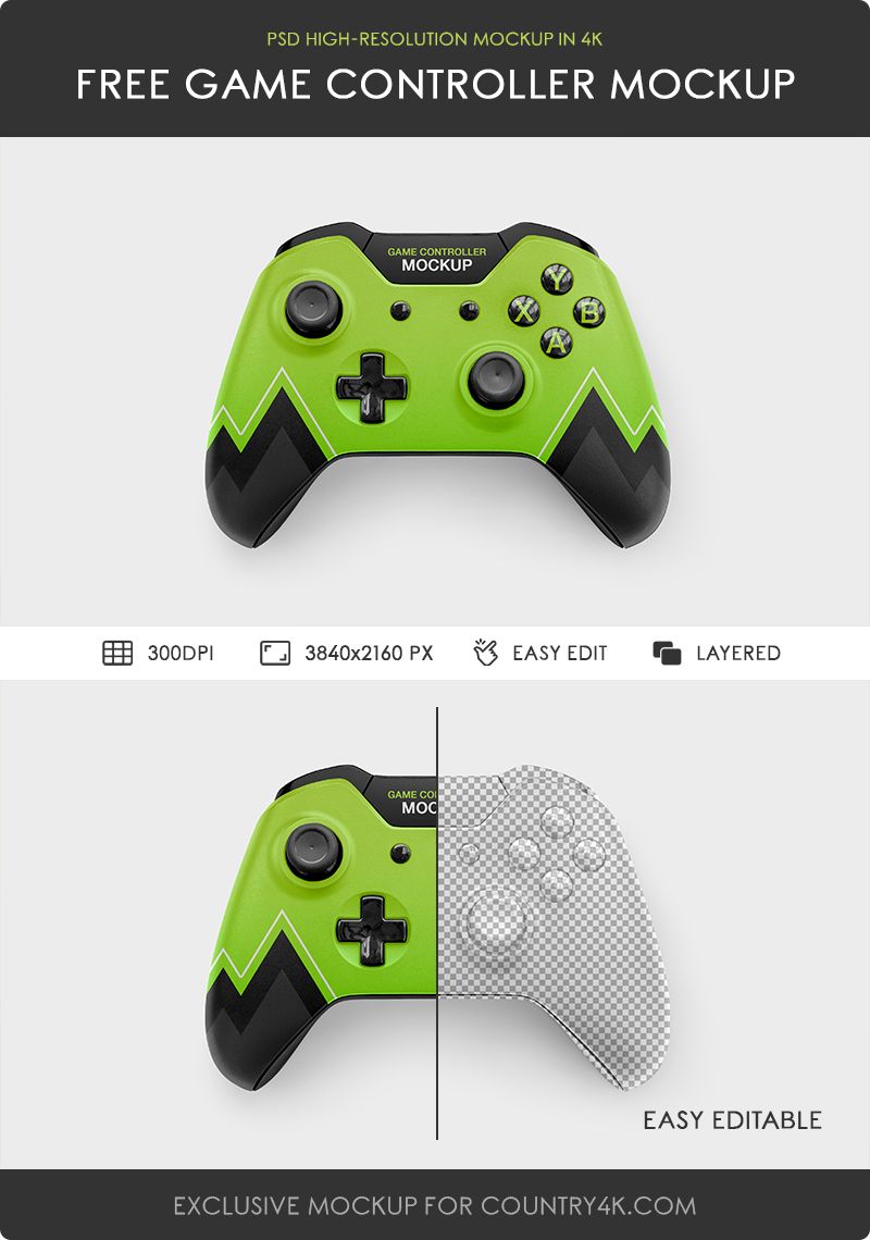 Preview mockup 2 free game controller mockup