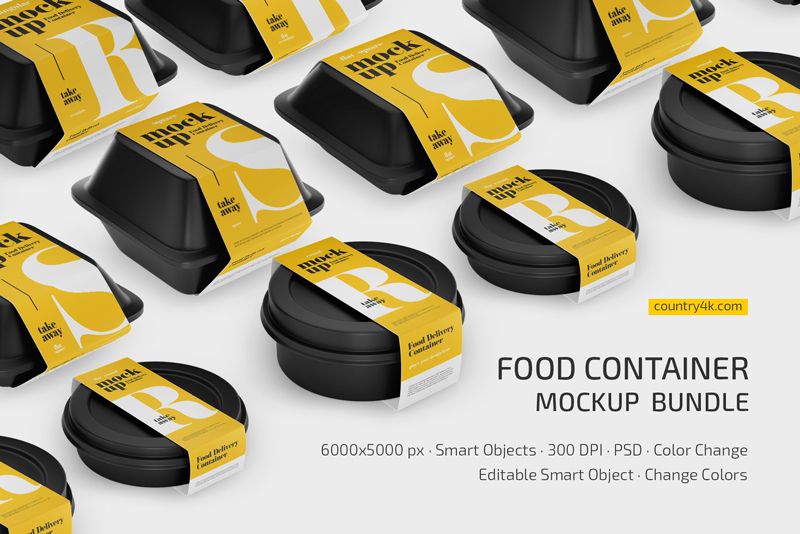 Preview 1 food delivery container mockup bundle