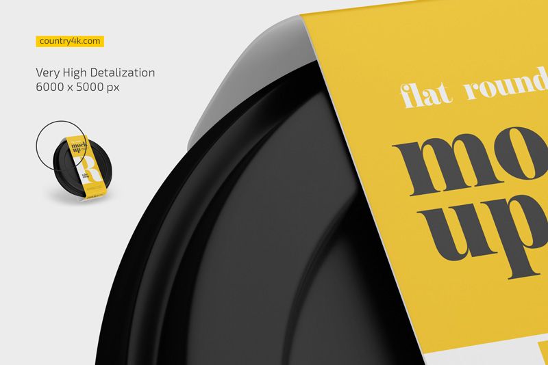 Preview 3 flat round food delivery container mockup set