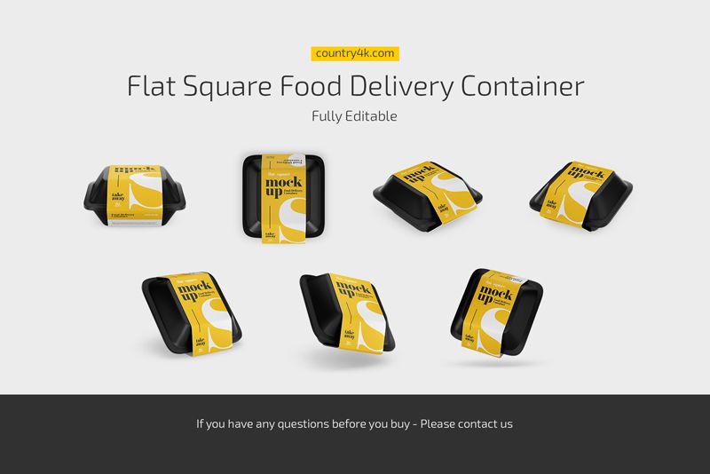 Preview 5 food delivery container mockup bundle