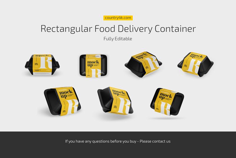 Preview 6 food delivery container mockup bundle