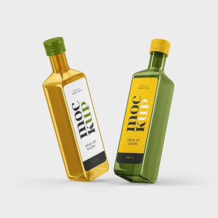 Preview mockup small olive oil bottle mockup set