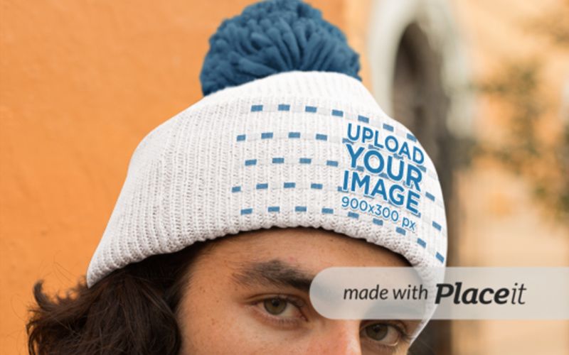 12 30 premium and free winter hat mockup in psd