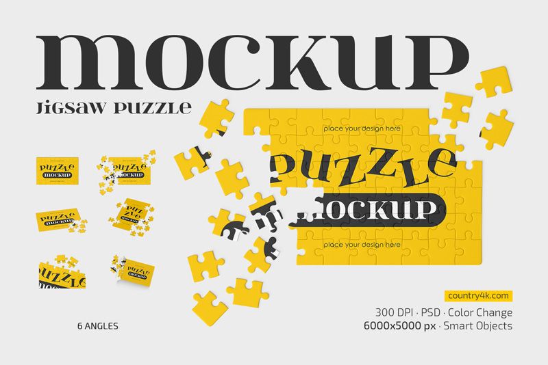 Preview 1 jigsaw puzzle mockup set
