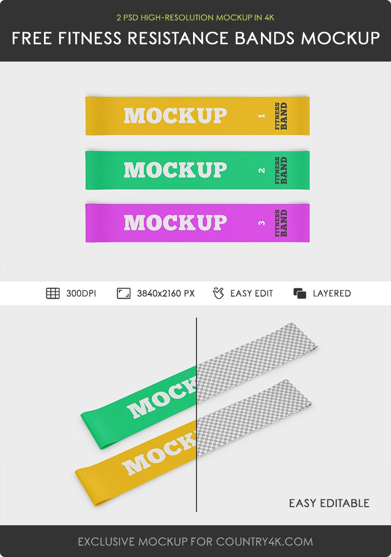 Preview mockup 2 fitness resistance bands 2 free mockups psd