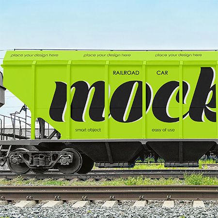 Railroad Car – Free Mockup PSD