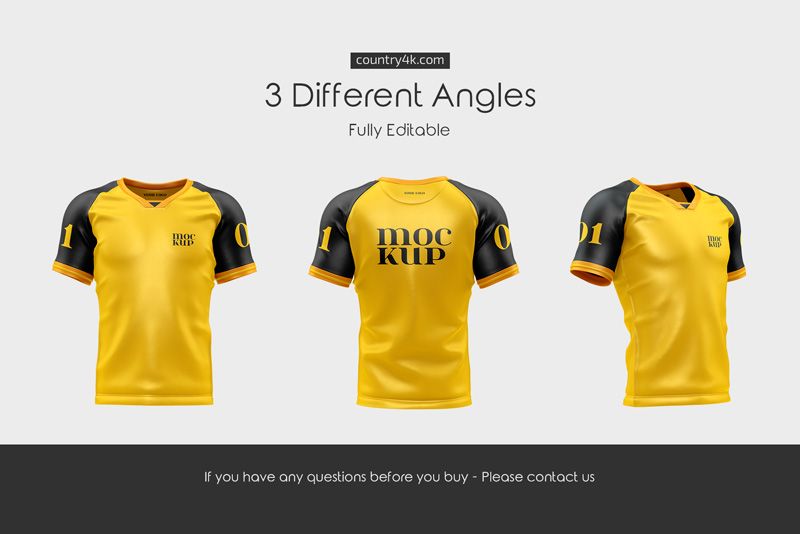 Preview 4 football jersey mockup set