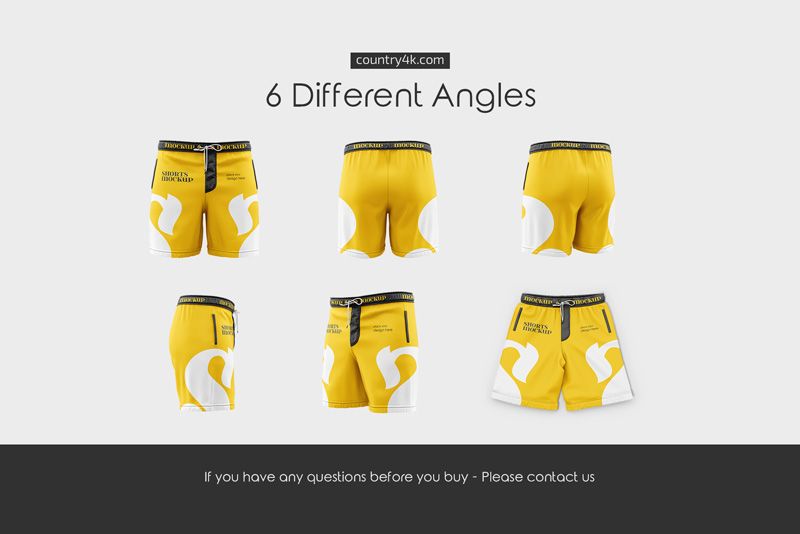 Preview 4 drawstring swim shorts mockup set