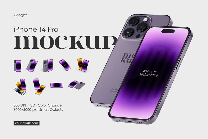 Preview 1 iphone 14 pro mockup set