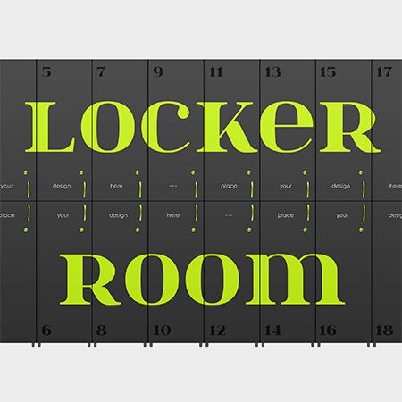 Preview mockup small locker room storage cabinets free mockup psd