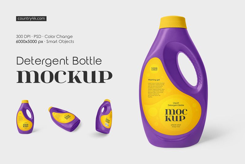 Preview 1 liquid detergent bottle mockup set