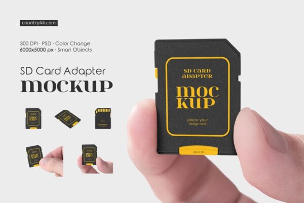 Free SD Card Adapter Mockup Set - Country4k