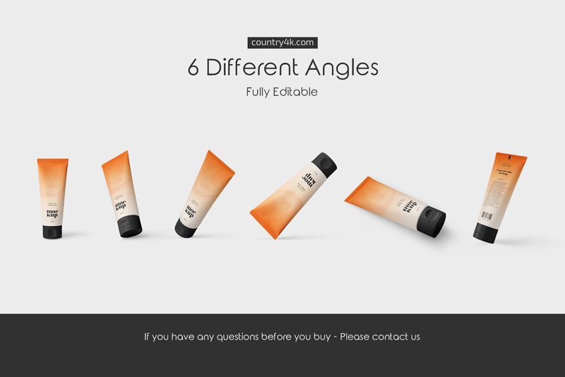 Preview 4 cosmetic tube mockup set
