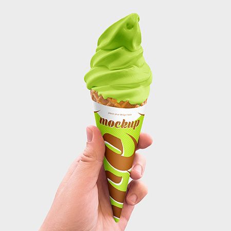 Preview mockup small free ice cream cone mockup