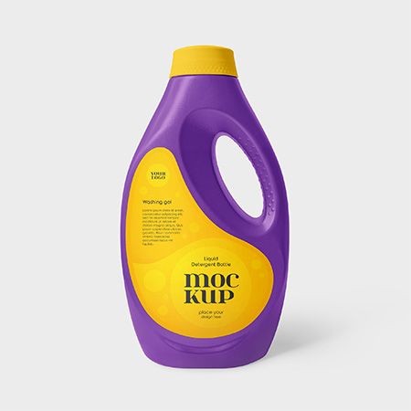Preview mockup small liquid detergent bottle mockup set