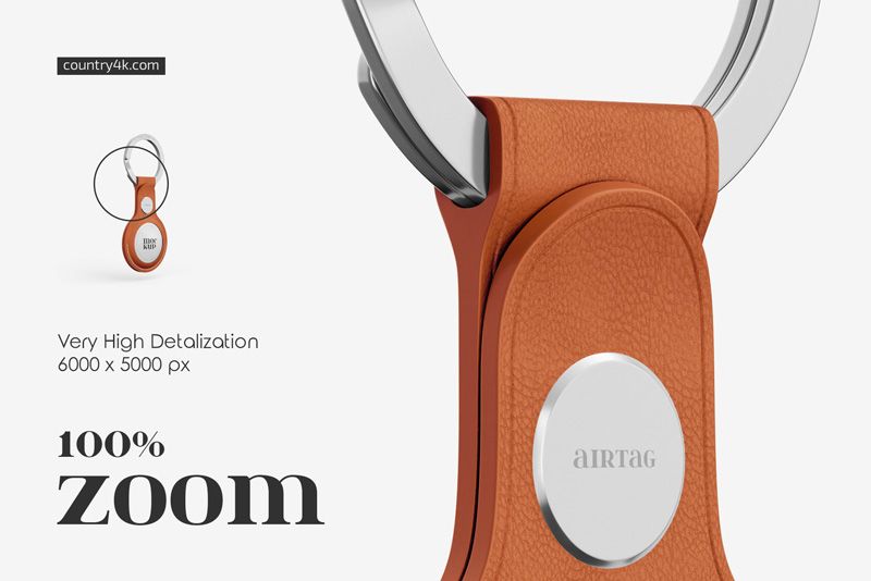 Preview 3 airtags with keychain mockup set