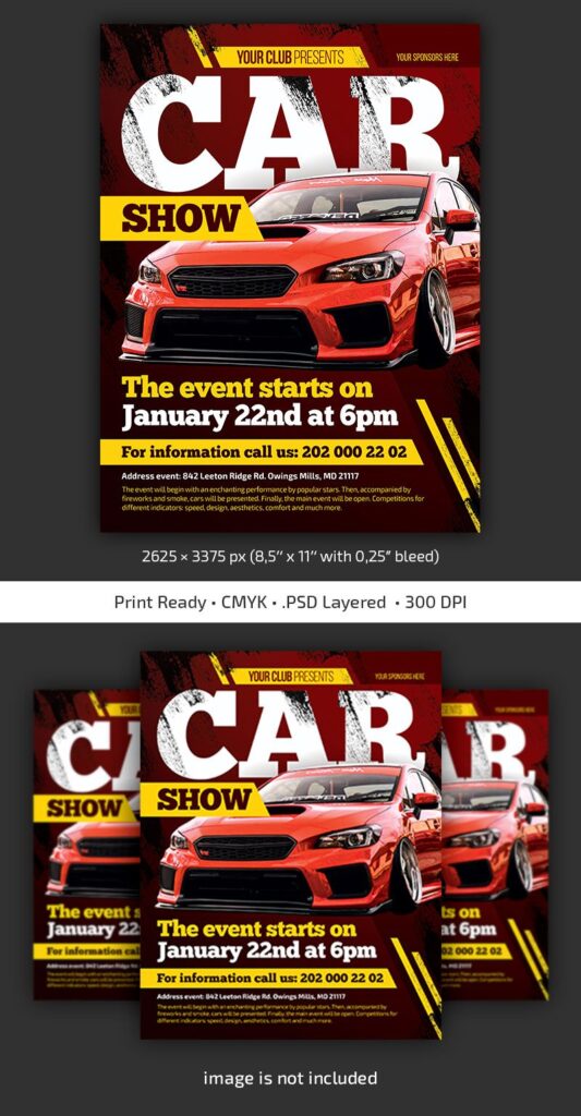 Free Car Show Flyer PSD Template Country4k