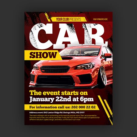 Free Car Show Flyer PSD Template