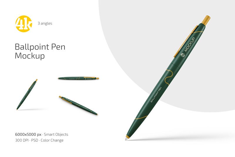 Preview 1 ballpoint pen mockup set