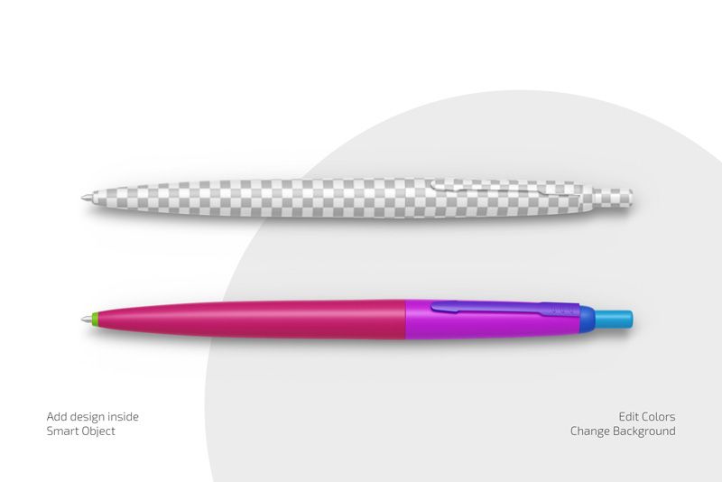 Preview 2 ballpoint pen mockup set