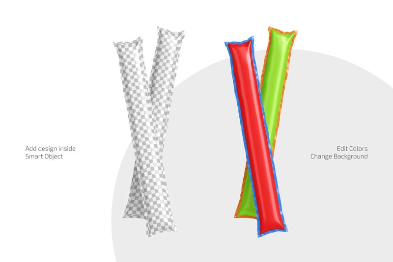 Preview 2 cheering sticks mockup set