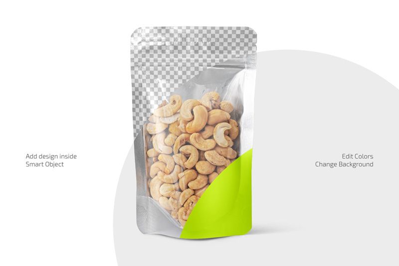 Preview 2 stand up pouch with cashew nuts mockup