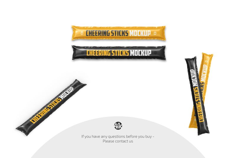 Preview 4 cheering sticks mockup set
