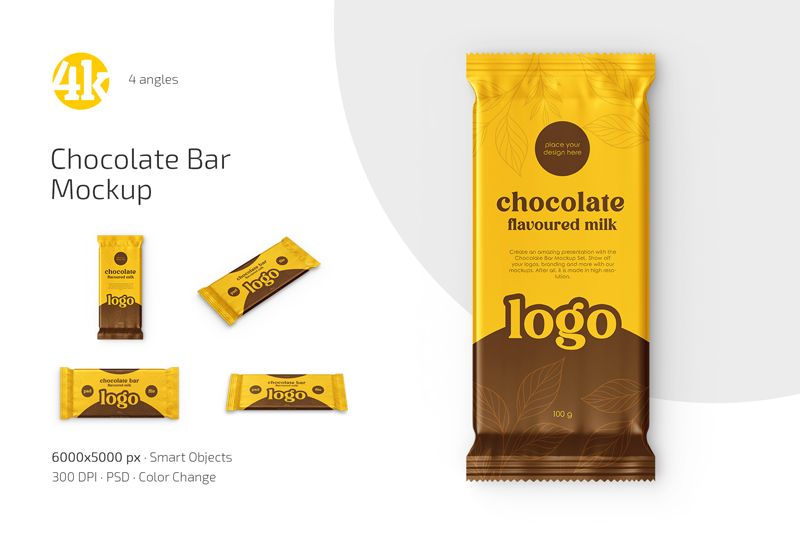Preview 1 chocolate bar mockup set