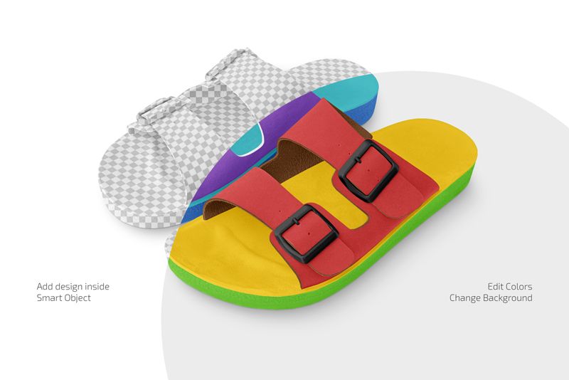 Preview 2 slide sandals mockup set