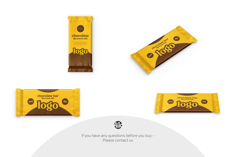 Preview 4 chocolate bar mockup set