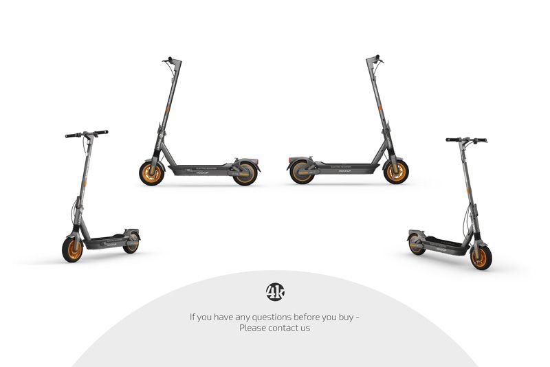 Preview 4 electric scooter mockup set