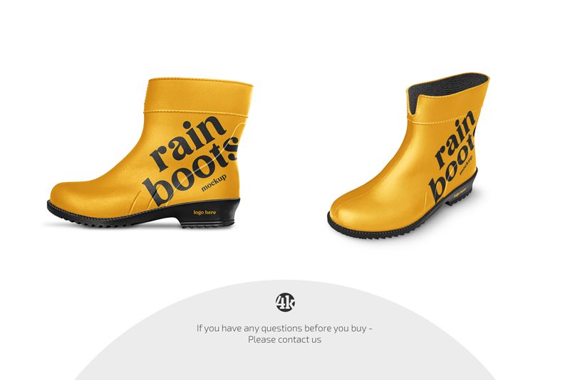 Preview 4 rain boots mockup set