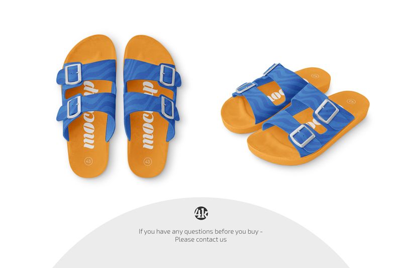 Preview 4 slide sandals mockup set