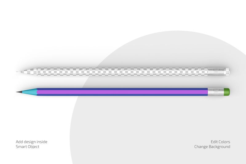 Preview 2 hexagon pencil with eraser mockup set