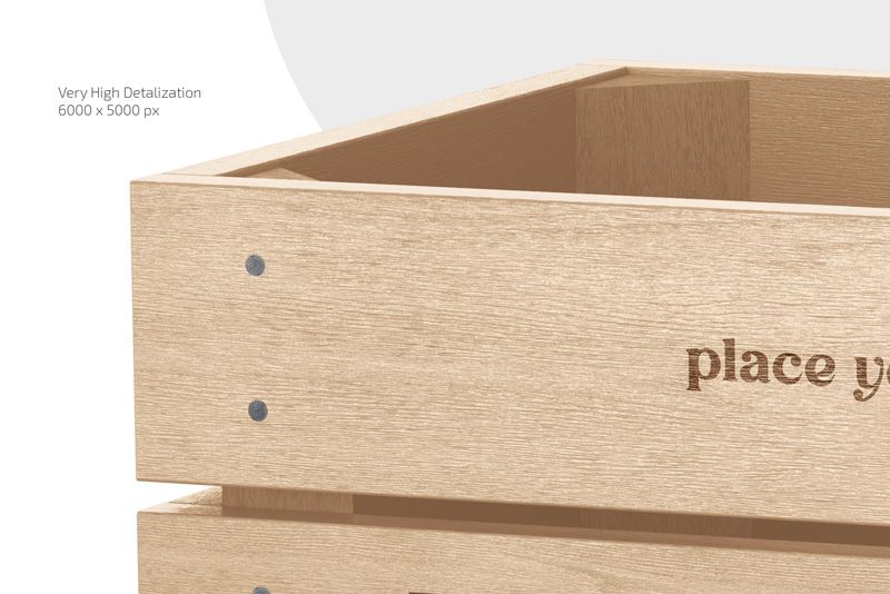 Preview 3 wooden crate mockup set