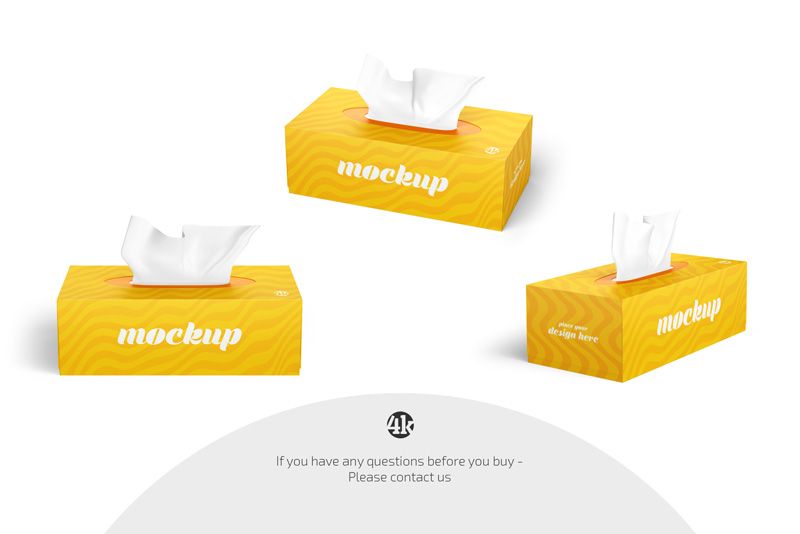Preview 4 box with paper wipes mockup set