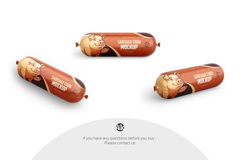 Preview 4 sausage chub mockup set