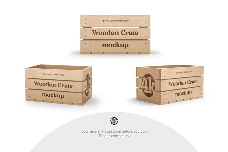 Preview 4 wooden crate mockup set