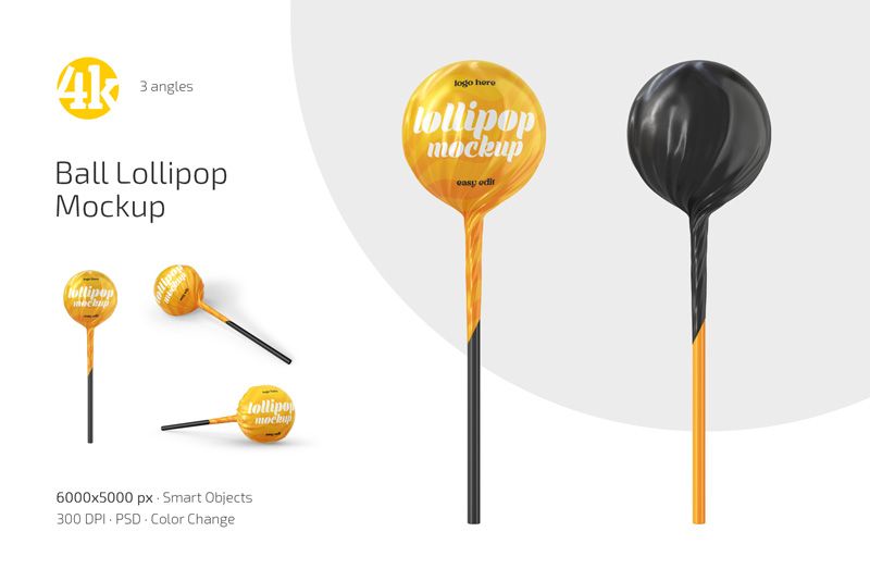 Preview 1 ball lollipop mockup set