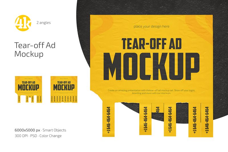 Preview 1 tear off ad mockup set