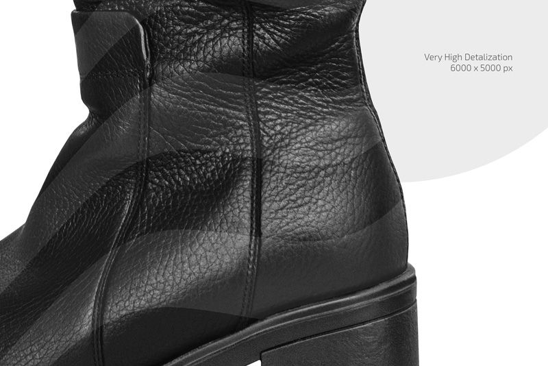 Preview 3 free womens high knee boot mockup