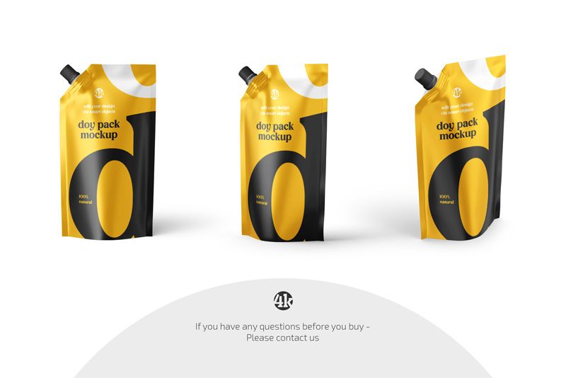 Preview 4 matte doy pack mockup set