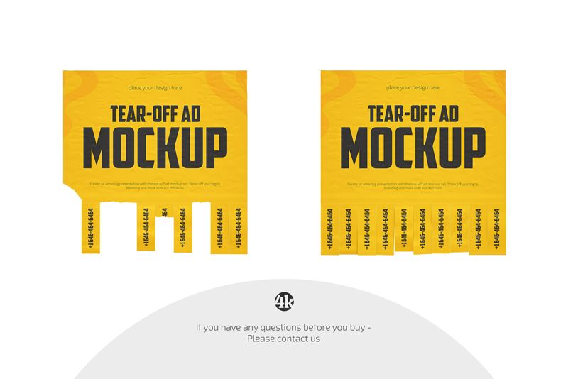 Preview 4 tear off ad mockup set