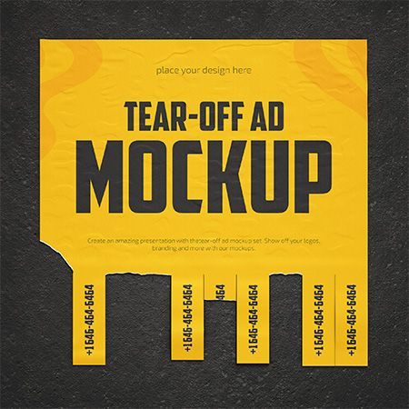 Tear-off Ad Mockup Set