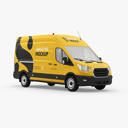 Preview mockup small cargo van mockup set