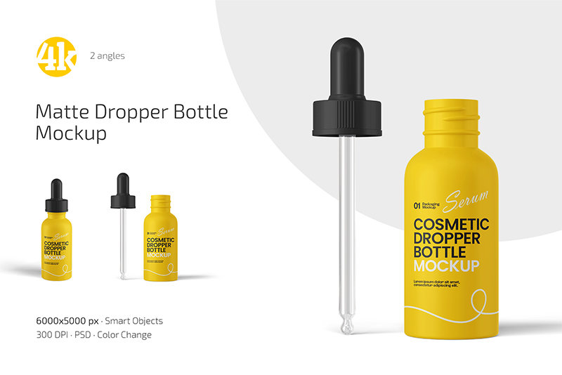 Preview 1 matte dropper bottle mockup set