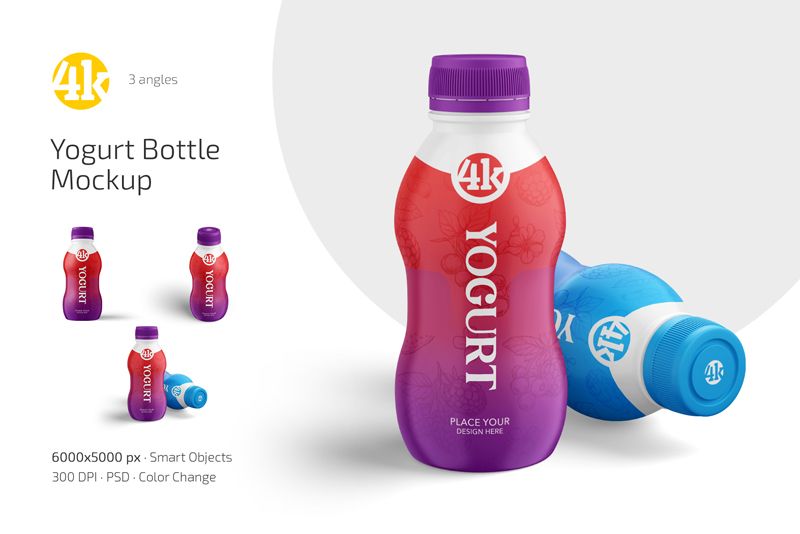 Preview 1 yogurt bottle mockup set