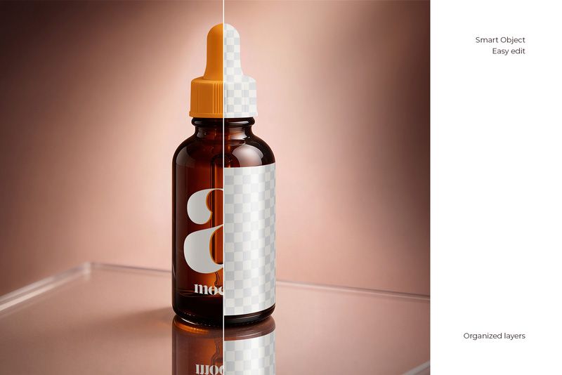 Preview 2 amber dropper bottle mockup set