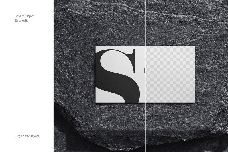 Preview 2 stone and glass business card mockup set