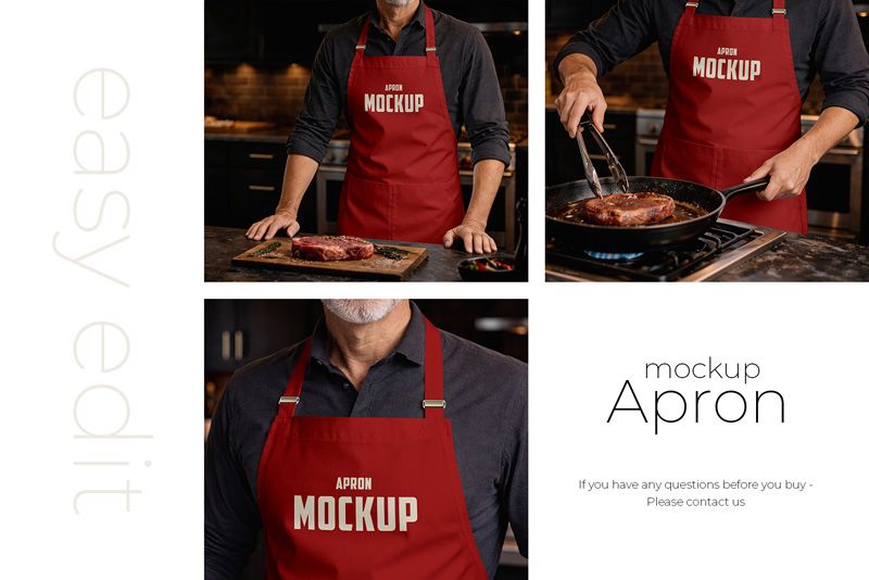 Preview 4 apron mockup set